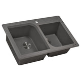 33 x 22 inch Dual - Mount Granite Double Bowl Composite Sink - BUILDMYPLACE