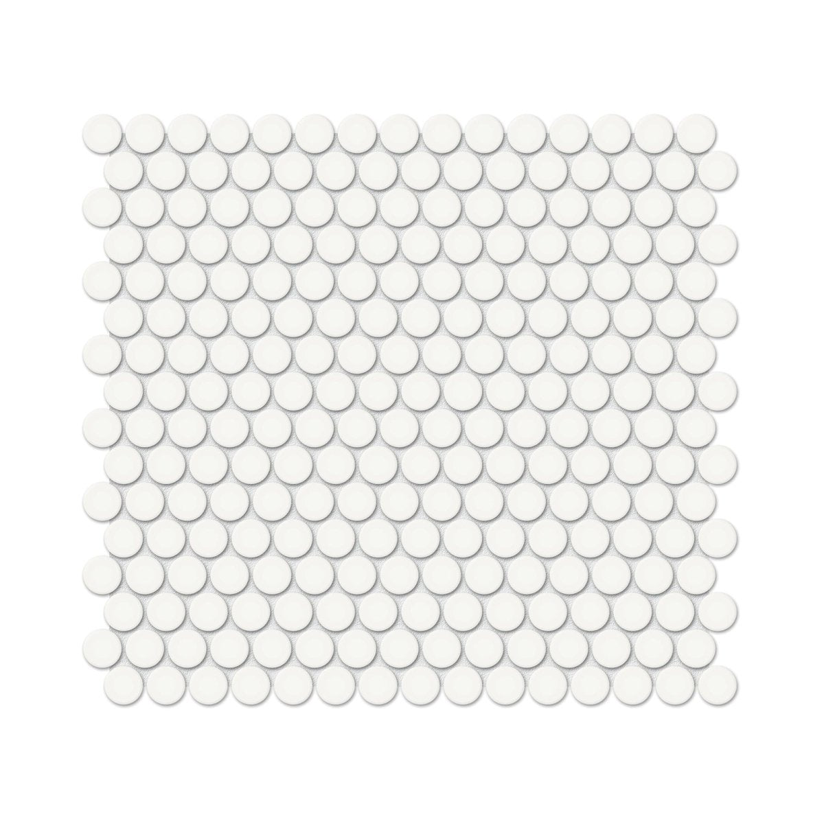 3/4 In Penny Round Soho Canvas White Matte Glazed Porcelain Mosaic - BUILDMYPLACE