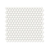3/4 In Penny Round Soho Canvas White Matte Glazed Porcelain Mosaic - BUILDMYPLACE
