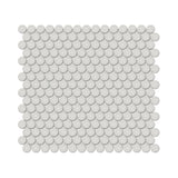 3/4 In Penny Round Soho Halo Grey Glossy Glazed Porcelain Mosaic - BUILDMYPLACE
