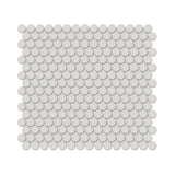 3/4 In Penny Round Soho Halo Grey Matte Glazed Porcelain Mosaic - BUILDMYPLACE