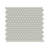 3/4 In Penny Round Soho Soft Sage Glossy Glazed Porcelain Mosaic - BUILDMYPLACE