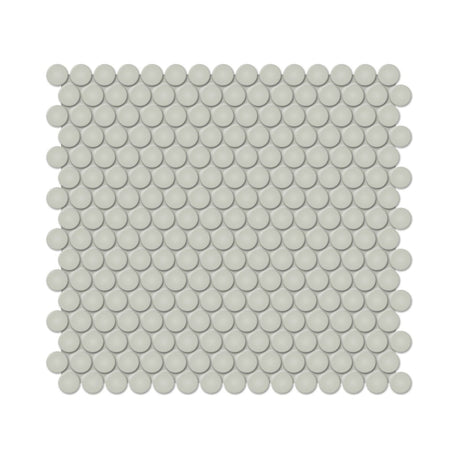 3/4 In Penny Round Soho Soft Sage Matte Glazed Porcelain Mosaic - BUILDMYPLACE