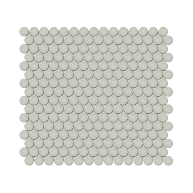 3/4 In Penny Round Soho Soft Sage Matte Glazed Porcelain Mosaic - BUILDMYPLACE