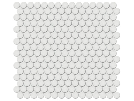 3/4 In Penny Round Soho Vintage Grey Matte Glazed Porcelain Mosaic - BUILDMYPLACE
