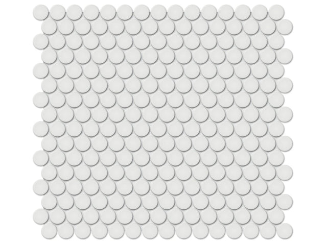3/4 In Penny Round Soho Vintage Grey Matte Glazed Porcelain Mosaic - BUILDMYPLACE