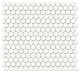 3/4 in. Soho Canvas White Penny Round Glossy Glazed Porcelain Mosaic - BUILDMYPLACE