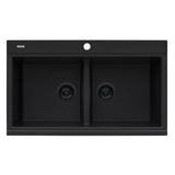 34 inch Topmount Workstation Ledge Granite Composite Kitchen Sink - BUILDMYPLACE