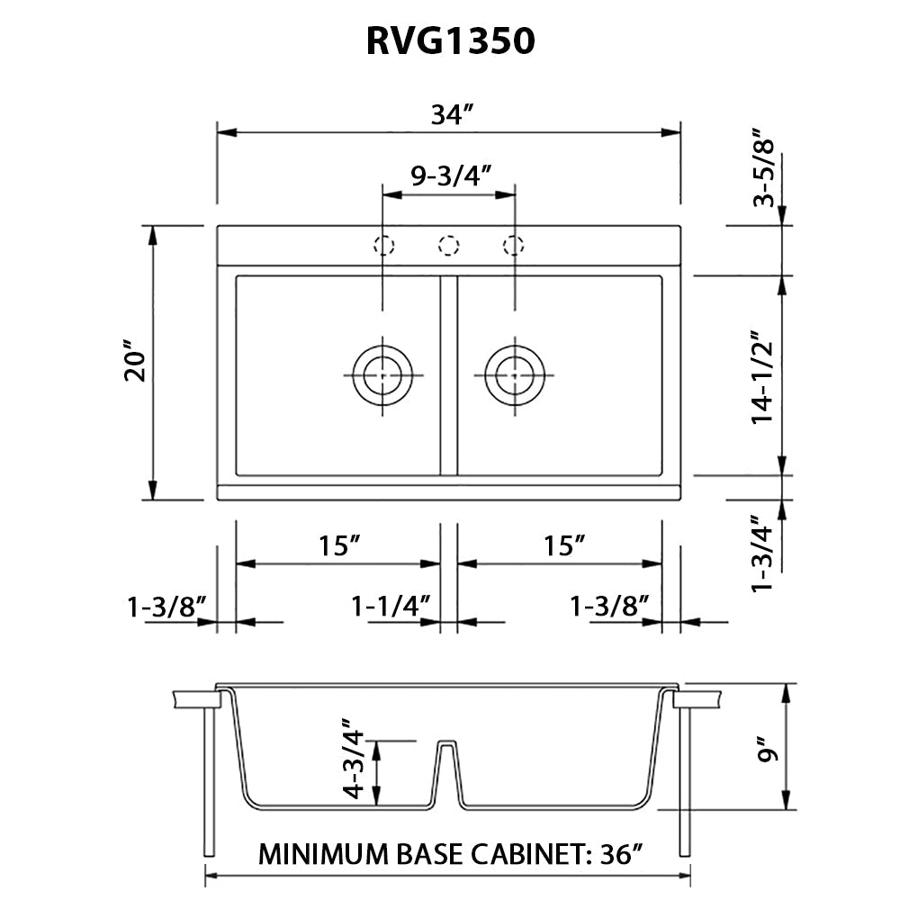 34 inch Topmount Workstation Ledge Granite Composite Kitchen Sink - BUILDMYPLACE