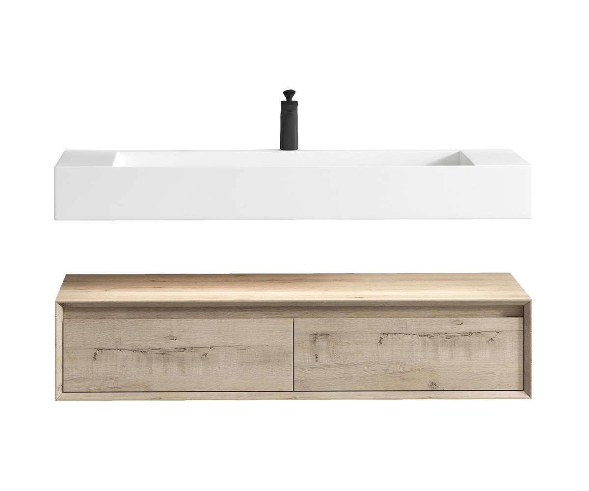 Alysa 48" Floating Bathroom Vanity Set with FLX16 Acrylic Single Sink Top