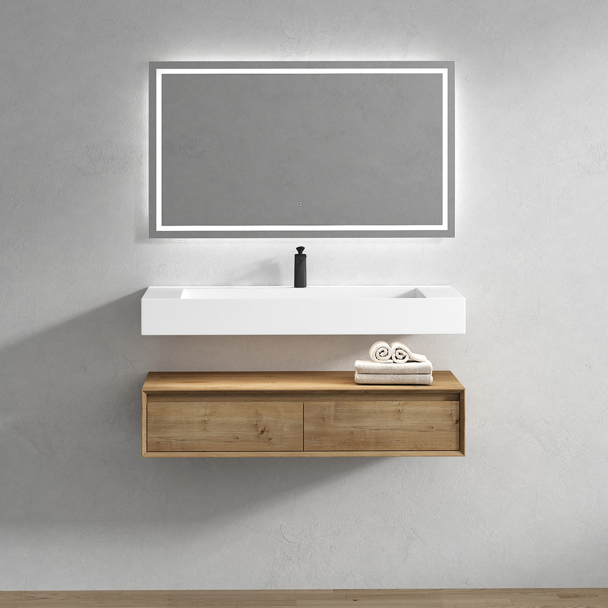 Alysa 48" Floating Bathroom Vanity Set with FLX16 Acrylic Single Sink Top