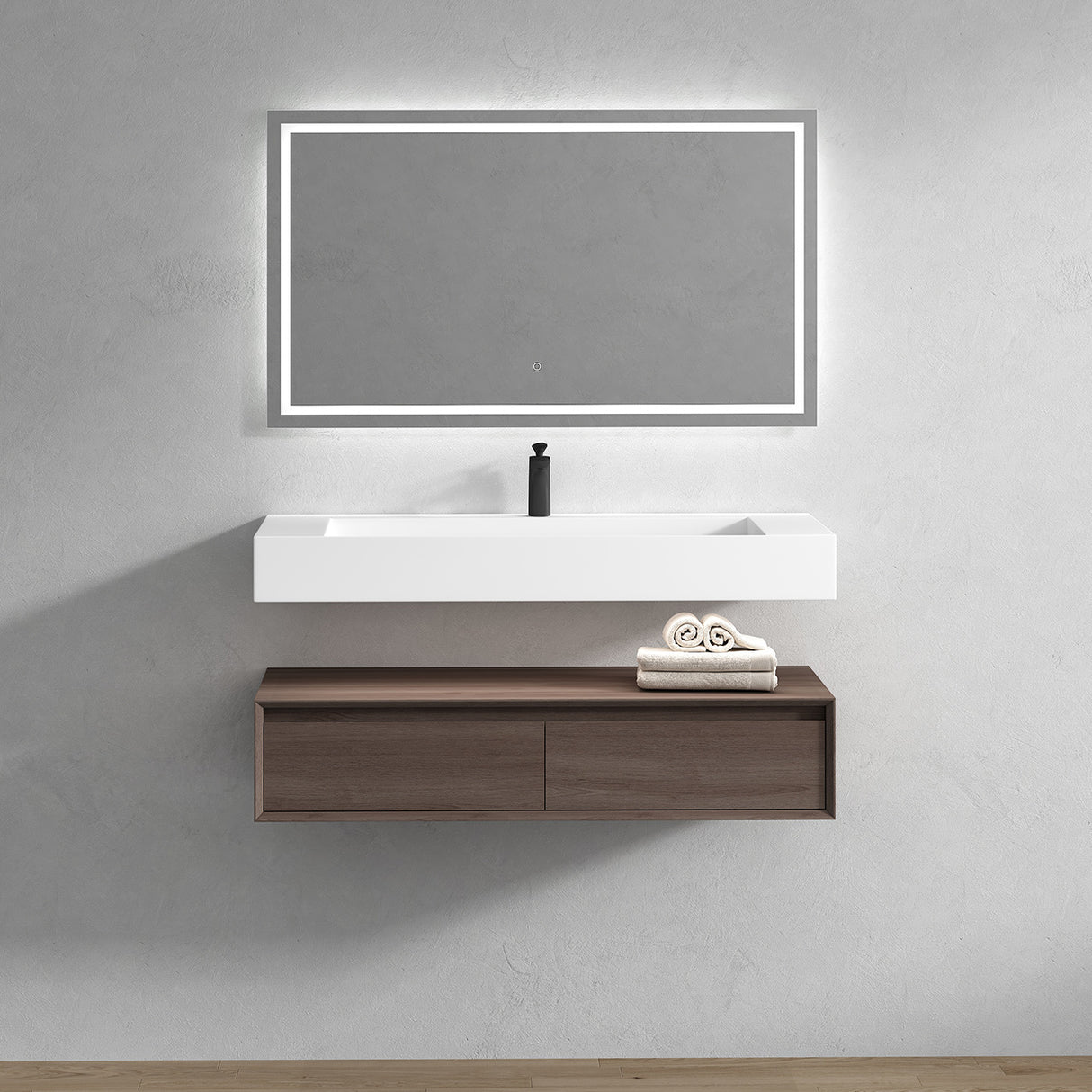 Alysa 48" Floating Bathroom Vanity Set with FLX16 Acrylic Single Sink Top