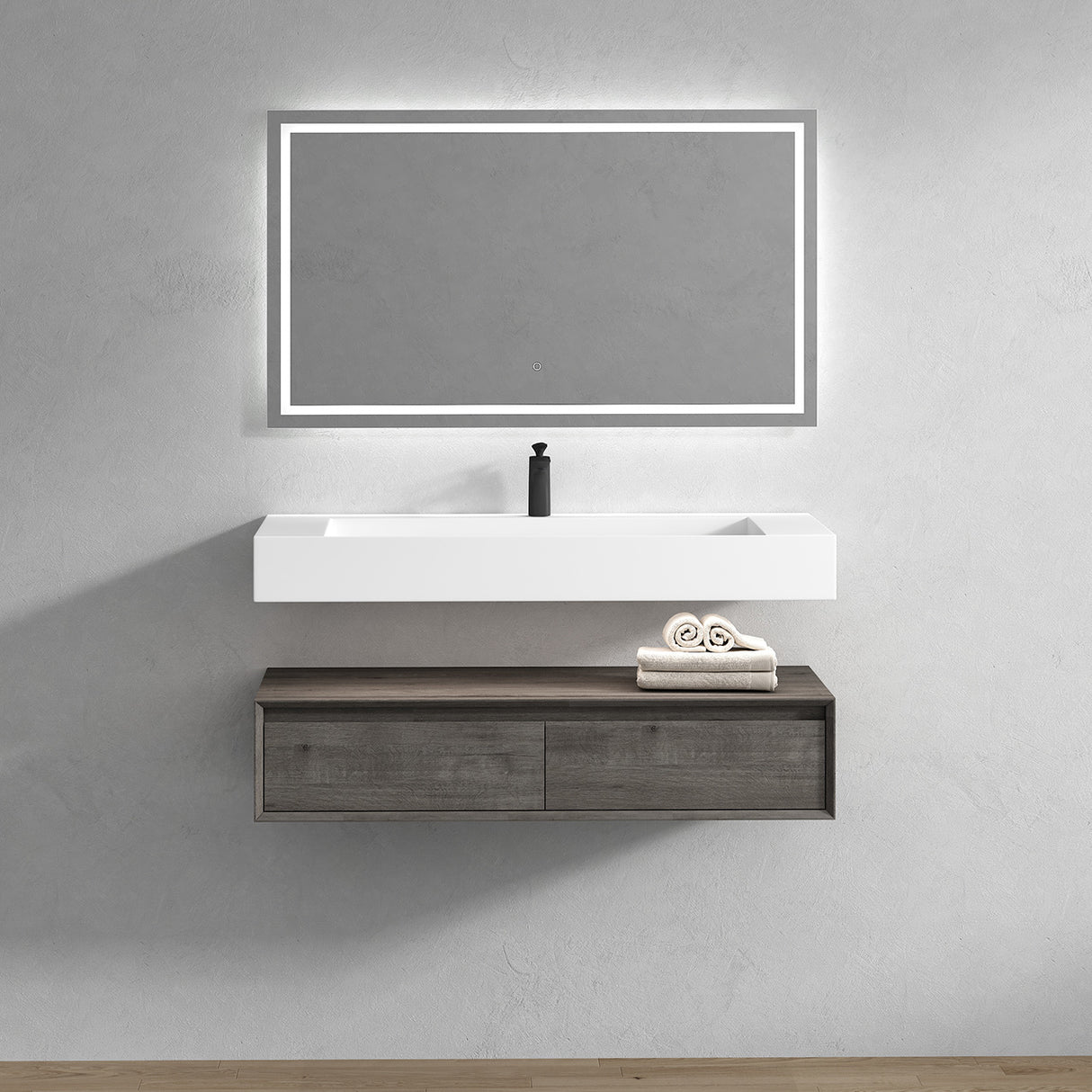 Alysa 48" Floating Bathroom Vanity Set with FLX16 Acrylic Single Sink Top