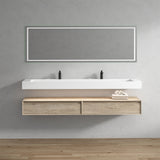 Alysa 84" Floating Bathroom Vanity Set with FLX16 Acrylic Sink & Double Faucet Holes