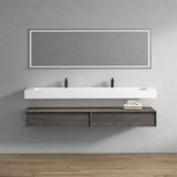 Alysa 84" Floating Bathroom Vanity Set with FLX16 Acrylic Sink & Double Faucet Holes