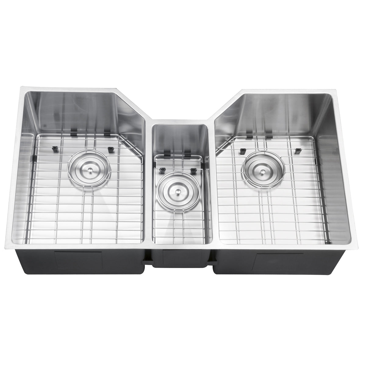 35" Triple Bowl Undermount 16 Gauge Stainless Steel Kitchen Sink - RVH8500 - BUILDMYPLACE