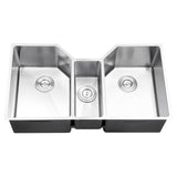 35" Triple Bowl Undermount 16 Gauge Stainless Steel Kitchen Sink - RVH8500 - BUILDMYPLACE