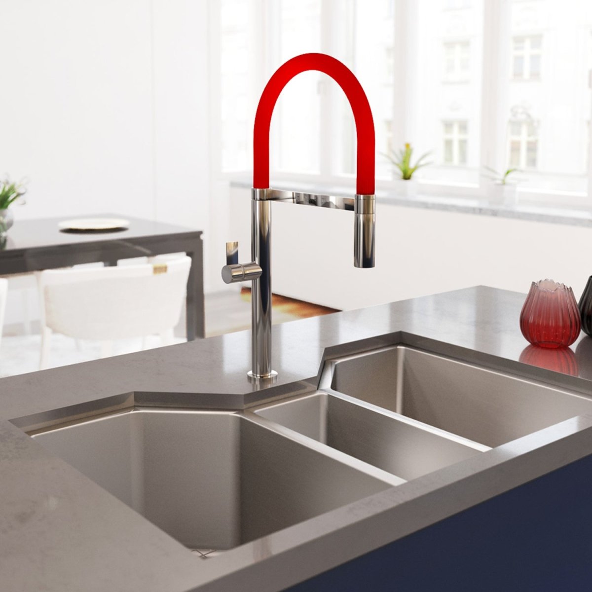 35" Triple Bowl Undermount 16 Gauge Stainless Steel Kitchen Sink - RVH8500 - BUILDMYPLACE