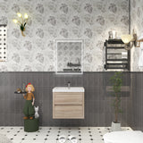 Louis 24 In. Floating Single Sink Bathroom Vanity Cabinet with Acrylic Sink Top & Soft Closing Drawers