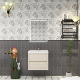 Louis 24 In. Floating Single Sink Bathroom Vanity Cabinet with Acrylic Sink Top & Soft Closing Drawers