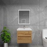 Louis 24 In. Floating Single Sink Bathroom Vanity Cabinet with Acrylic Sink Top & Soft Closing Drawers