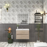 Louis 30 In. Floating Single Sink Bathroom Vanity Cabinet with Acrylic Sink Top & Soft Closing Drawers
