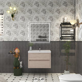 Louis 30 In. Floating Single Sink Bathroom Vanity Cabinet with Acrylic Sink Top & Soft Closing Drawers