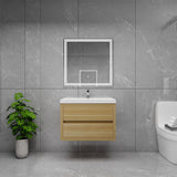 Louis 30 In. Floating Single Sink Bathroom Vanity Cabinet with Acrylic Sink Top & Soft Closing Drawers