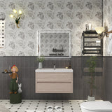 Louis 36 In. Floating Single Sink Bathroom Vanity Cabinet with Acrylic Sink Top & Soft Closing Drawers
