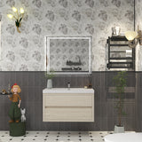 Louis 36 In. Floating Single Sink Bathroom Vanity Cabinet with Acrylic Sink Top & Soft Closing Drawers