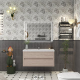 Louis 42 In. Floating Single Sink Bathroom Vanity Cabinet with Acrylic Sink Top & Soft Closing Drawers