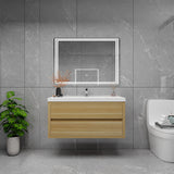 Louis 42 In. Floating Single Sink Bathroom Vanity Cabinet with Acrylic Sink Top & Soft Closing Drawers