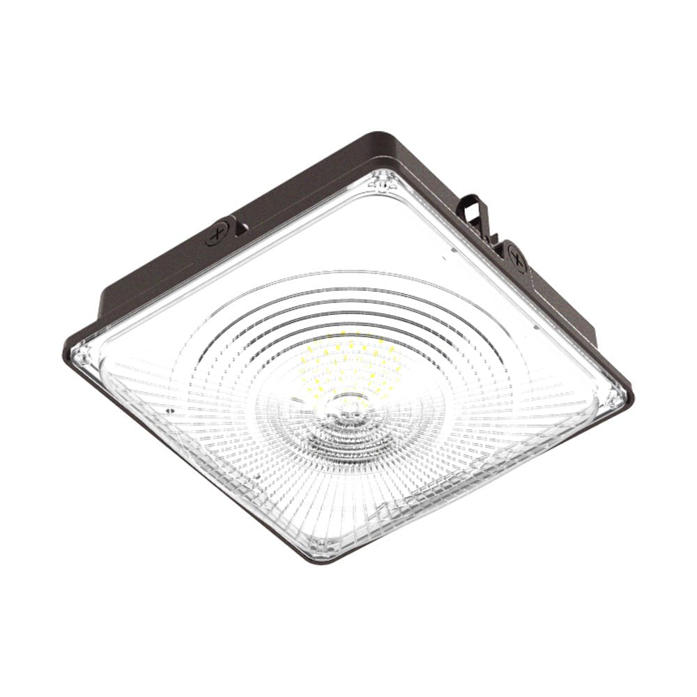 35W LED Canopy Light: 5700K Daylight, 4550LM, IP65 Waterproof, 0 - 10V Dimmable - Suitable for Surface or Pendant Mounting in Gas Stations, Outdoor Area Lighting, Black - BUILDMYPLACE