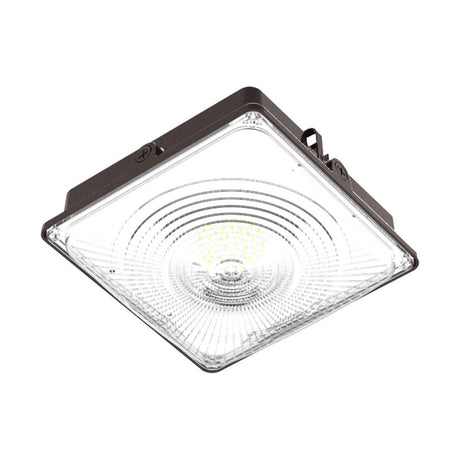 35W LED Canopy Light: 5700K Daylight, 4550LM, IP65 Waterproof, 0 - 10V Dimmable - Suitable for Surface or Pendant Mounting in Gas Stations, Outdoor Area Lighting, Black - BUILDMYPLACE