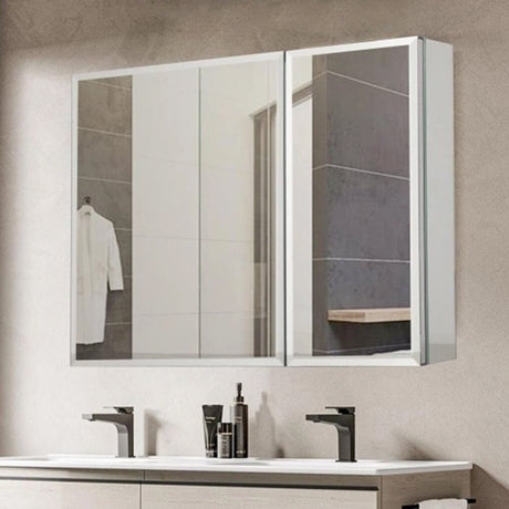 36 in. x 26 in. Frameless Medicine Cabinet with Mirror, Recessed or Surface - Mount, Double Sided Mirror, 3 Doors 3 - Adjustable Shelves, Soft - Closing, Mirror Cabinet for Bathroom, Bedroom, Hotel - BUILDMYPLACE