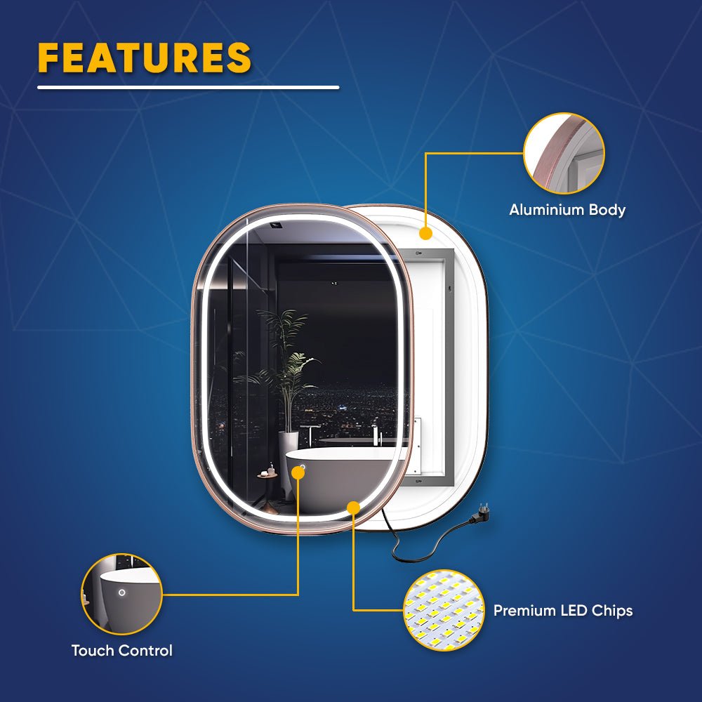 36 in. x 48 in. LED Lighted Bathroom Vanity Mirror, Anti - Fog, CRI 90+, Adjustable Color Temperature & Remembrance, Lighted Makeup Mirrors, Neu - U Style - BUILDMYPLACE