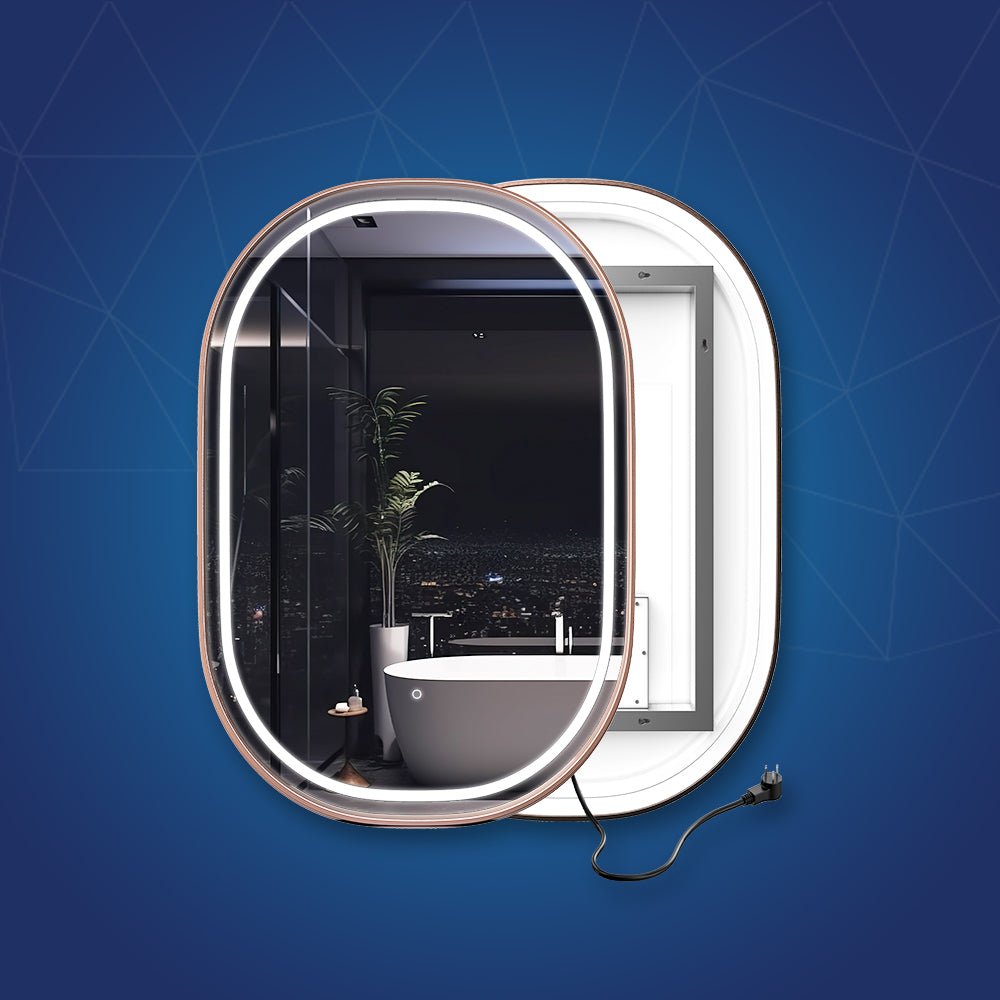 36 in. x 48 in. LED Lighted Bathroom Vanity Mirror, Anti - Fog, CRI 90+, Adjustable Color Temperature & Remembrance, Lighted Makeup Mirrors, Neu - U Style - BUILDMYPLACE