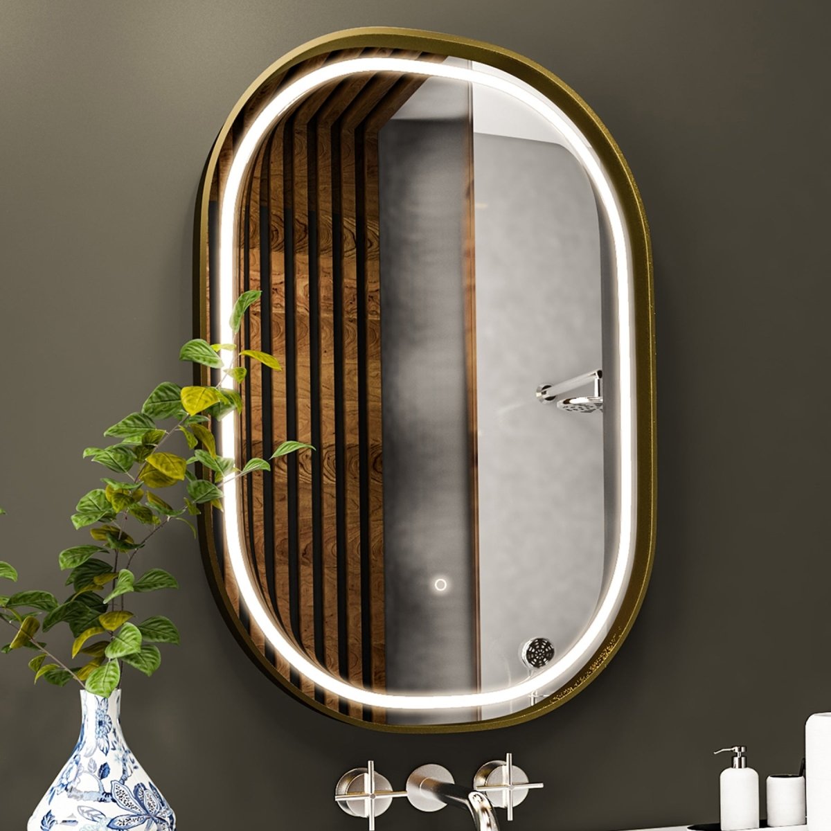 36 in. x 48 in. LED Lighted Bathroom Vanity Mirror, Anti - Fog, CRI 90+, Adjustable Color Temperature & Remembrance, Lighted Makeup Mirrors, Neu - U Style - BUILDMYPLACE