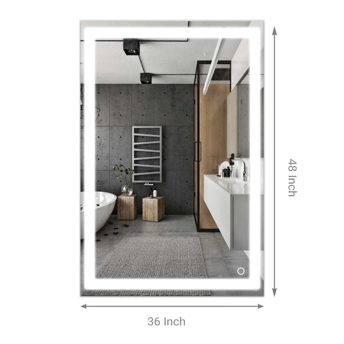 36 in. x 48 in. Vanity Mirror with Lights, Anti - Fog, CRI 90+, Makeup Mirror with Lights, Touch Switch Control, CCT Adjustable With Remembrance, LED Mirror for Bathroom, Inner Window Style - LEDMyPlace