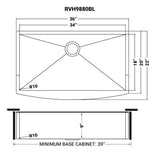 36 - inch Apron - Front Farmhouse Kitchen Sink - Brass Tone Matte Gold Stainless Steel Single Bowl - BUILDMYPLACE