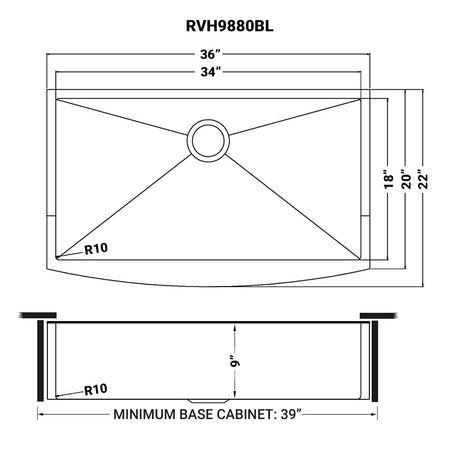 36 - inch Apron - Front Farmhouse Kitchen Sink - Gunmetal Black Matte Stainless Steel Single Bowl - BUILDMYPLACE