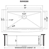 36 - inch Apron - front Workstation Farmhouse Kitchen Sink 16 Gauge Stainless Steel Single Bowl - BUILDMYPLACE