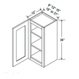 36 inch Wall Cabinet - 09W x 36H x 12D - Aria Shaker Espresso - BUILDMYPLACE