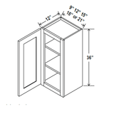 36 inch Wall Cabinet - 09W x 36H x 12D - Aria Shaker Espresso - BUILDMYPLACE