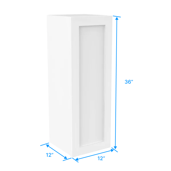 36 inch Wall Cabinet - 12W x 36H x 12D - Aria White Shaker - BUILDMYPLACE