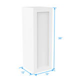 36 inch Wall Cabinet - 12W x 36H x 12D - Aria White Shaker - BUILDMYPLACE