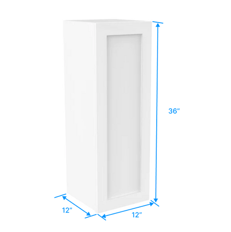 36 inch Wall Cabinet - 12W x 36H x 12D - Aria White Shaker - RTA - BUILDMYPLACE