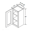 36 inch Wall Cabinet - 12W x 36H x 12D - Charleston Saddle - BUILDMYPLACE