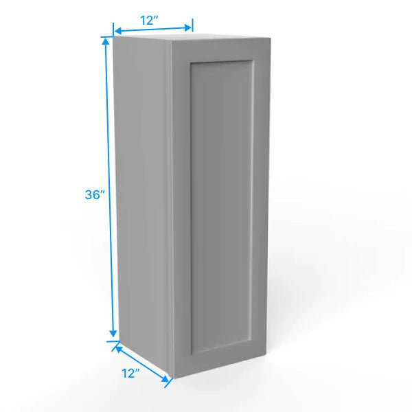 36 inch Wall Cabinet - 12W x 36H x 12D - Grey Shaker Cabinet - BUILDMYPLACE