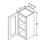 36 inch Wall Cabinet - 15W x 36H x 12D - Aria Shaker Espresso - BUILDMYPLACE